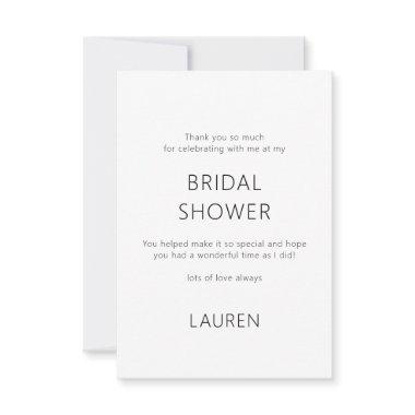 Minimalist Any Color Bridal Shower Thank You Invitations