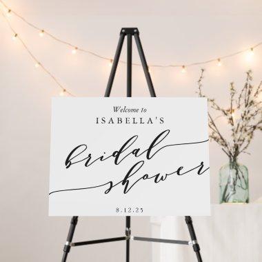 Minimalist Black and White Bridal Shower Welcome Foam Board