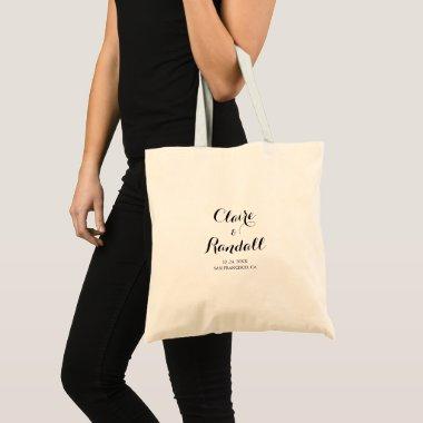 Minimalist Black and White Bridesmaid Tote Bag