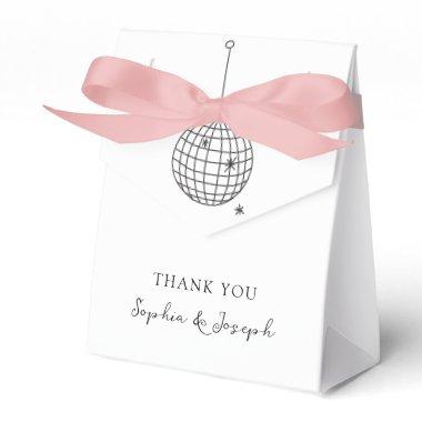 Minimalist Black and White Disco Ball Favor Boxes