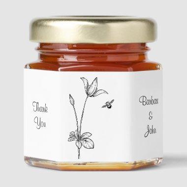 Minimalist Black and White Honey Jar Favors