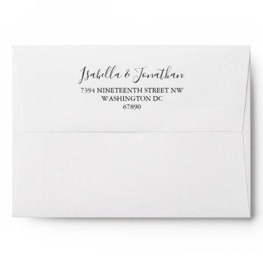 Minimalist Black and White Matching Return Address Envelope