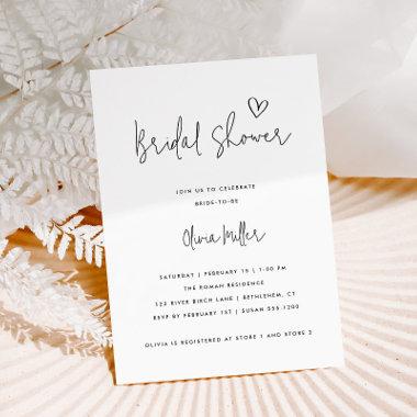 Minimalist Black and White Modern Bridal Shower Invitations