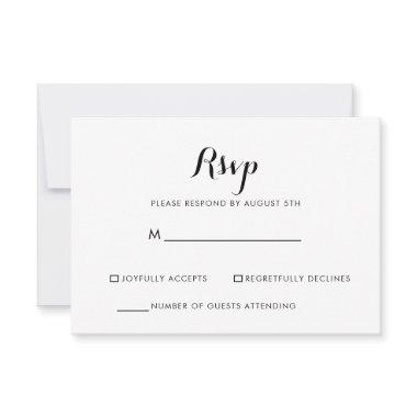 Minimalist Black and White RSVP