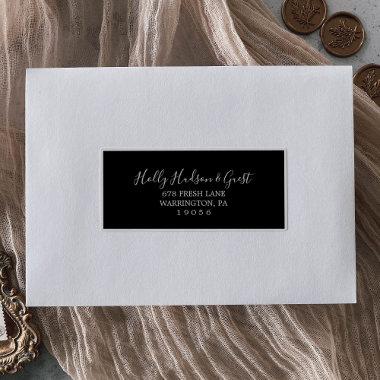 Minimalist Black Wedding Guest Address Labels