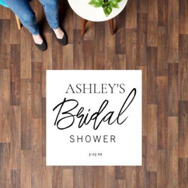 Minimalist Black & White Bridal Shower Floor Decal