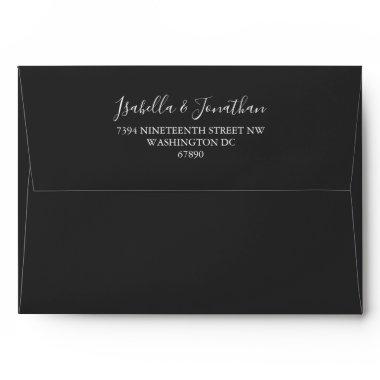 Minimalist Black White Matching Return Address Envelope