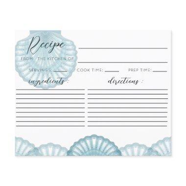 Minimalist Blue Shell Recipe Request Invitations