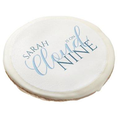 Minimalist Blue White Cloud nine  Sugar Cookie