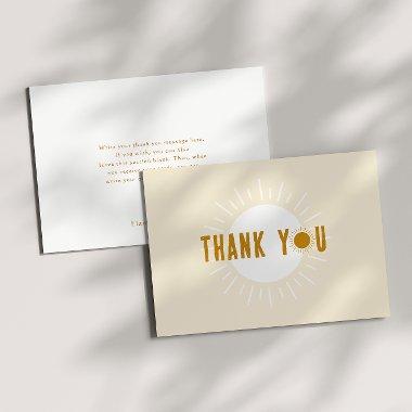 Minimalist Boho Sunshine Flat Baby Shower Thank You