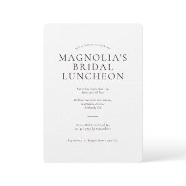 Minimalist Bridal Luncheon Luxury Linen
