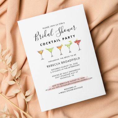 Minimalist Bridal Shower Cocktail Beach Party Invitations