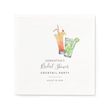Minimalist Bridal Shower Cocktail Party Paper Napkins