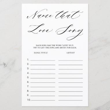 Minimalist Bridal Shower Name That Love Song Game