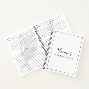 Minimalist Bridal Shower Recipe Notebook