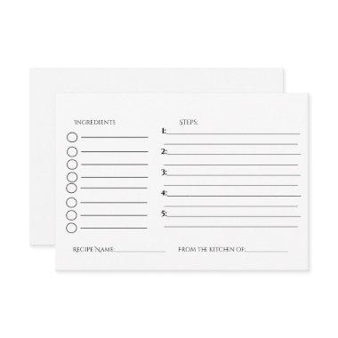 Minimalist  recipe request enclosure