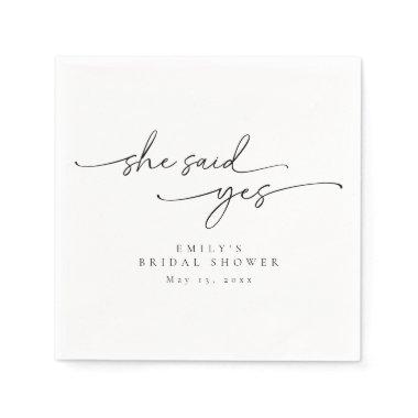 Minimalist  She Said Yes Napkins