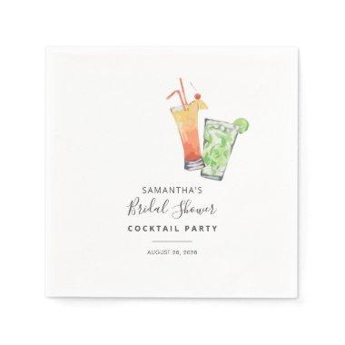 Minimalist Bridal Shower Summer Cocktail Party Napkins