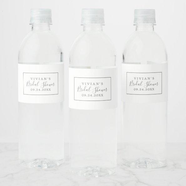 Minimalist Bridal Shower Water Bottle Label