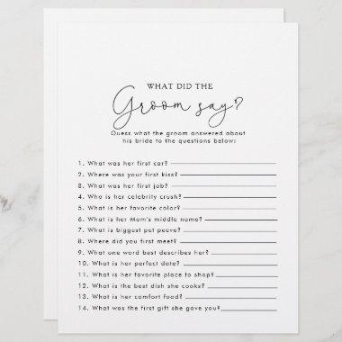 Minimalist Bridal Shower What did the Groom Say