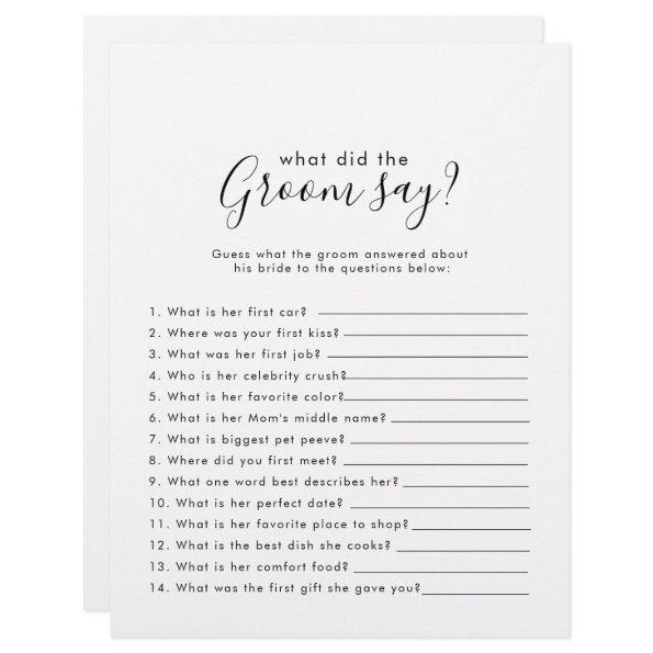 Minimalist  What did the Groom Say