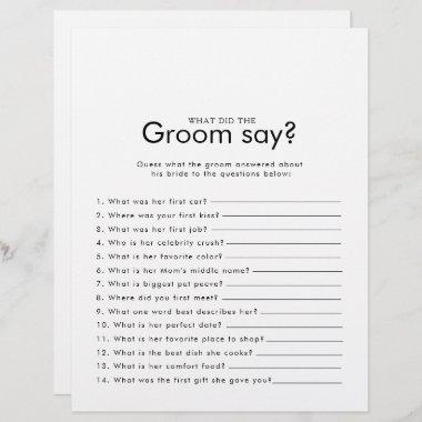 Minimalist Bridal Shower What did the Groom Say