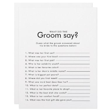 Minimalist Bridal Shower What did the Groom Say