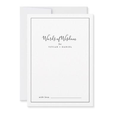 Minimalist Bridal Shower Words of Wisdom Advice Card