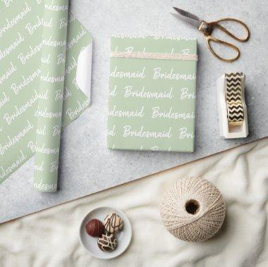 Minimalist Bridesmaid brush script typography Wrapping Paper