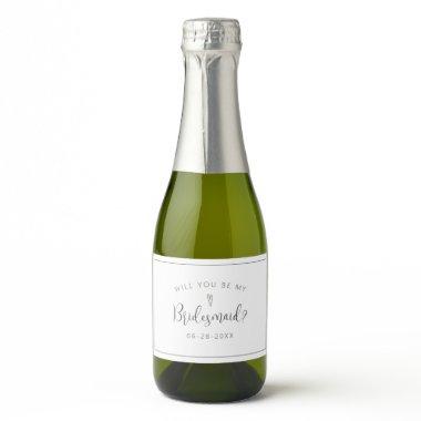 Minimalist Bridesmaid Request Mini Beverage Label