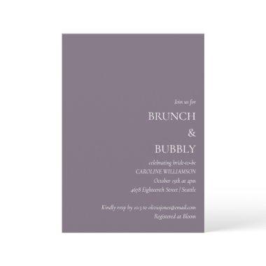 Minimalist Brunch Bubbly  Dark Purple