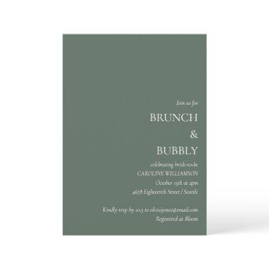 Minimalist Brunch Bubbly  Dark Sage