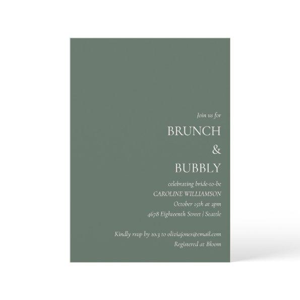 Minimalist Brunch Bubbly  Dark Sage