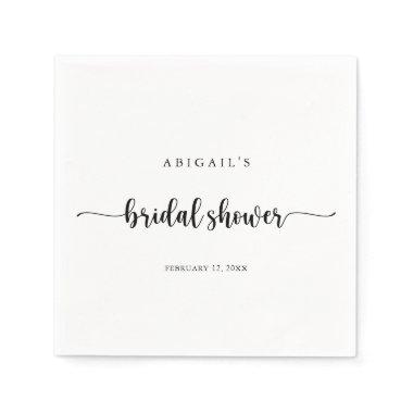 Minimalist Calligraphy Bridal Shower Napkins
