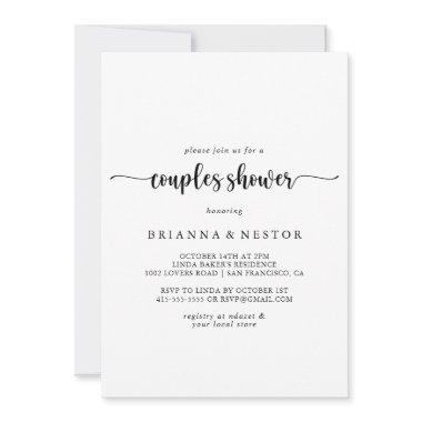 Minimalist Calligraphy Couples Shower Invitations