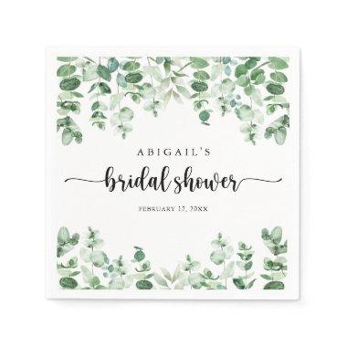 Minimalist Calligraphy Eucalyptus  Napkins