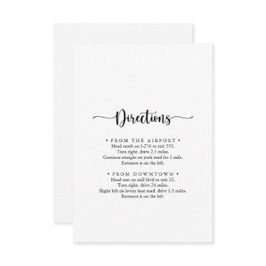 Minimalist Calligraphy Wedding Directions Enclosure