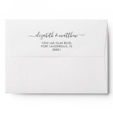 Minimalist Calligraphy Wedding  Envelope