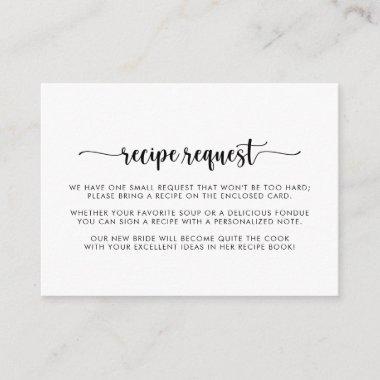 Minimalist Calligraphy Wedding Recipe Request Enclosure Invitations