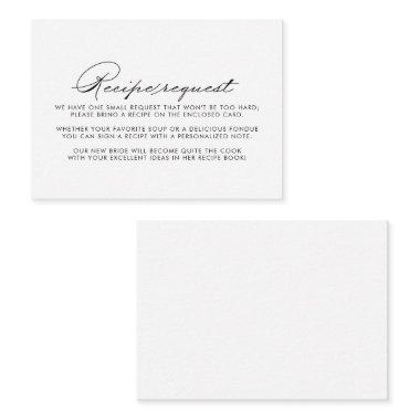 Minimalist Calligraphy Wedding Recipe Request Enclosure