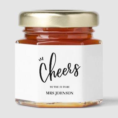 Minimalist Cheers to the Future MRS  Honey Jar Favors