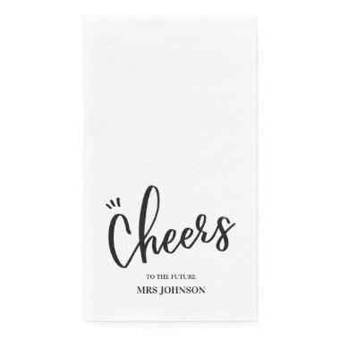 Minimalist Cheers to the Future MRS Bridal Shower Paper Guest Towels