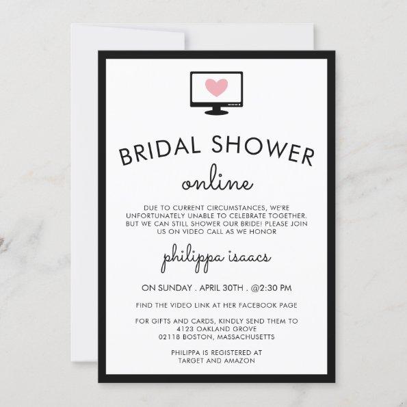 Minimalist Chic Virtual Bridal Shower Invitations