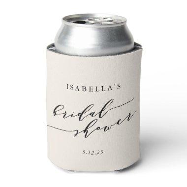 Minimalist Classic Cream Background Bridal Shower Can Cooler