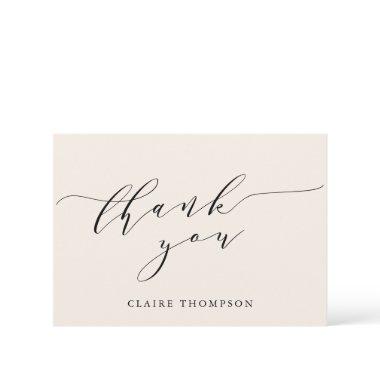 Minimalist Classic Cream Bridal Shower Custom Thank You Invitations