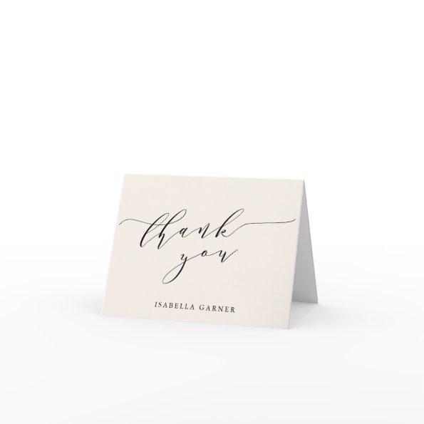 Minimalist Classic Ivory Cream Bridal Shower Thank You Invitations