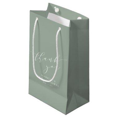 Minimalist Classic Sage Bridal Shower Thank You Small Gift Bag