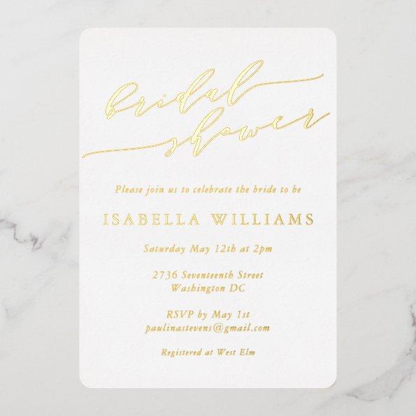 Minimalist Classic Script  Gold Foil