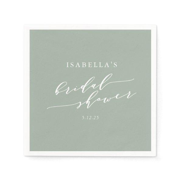 Minimalist Custom Dusty Sage Green  Napkins