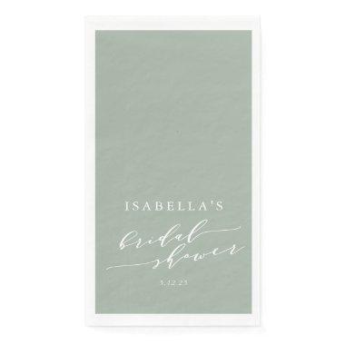 Minimalist Custom Dusty Sage Green  Paper Guest Towels
